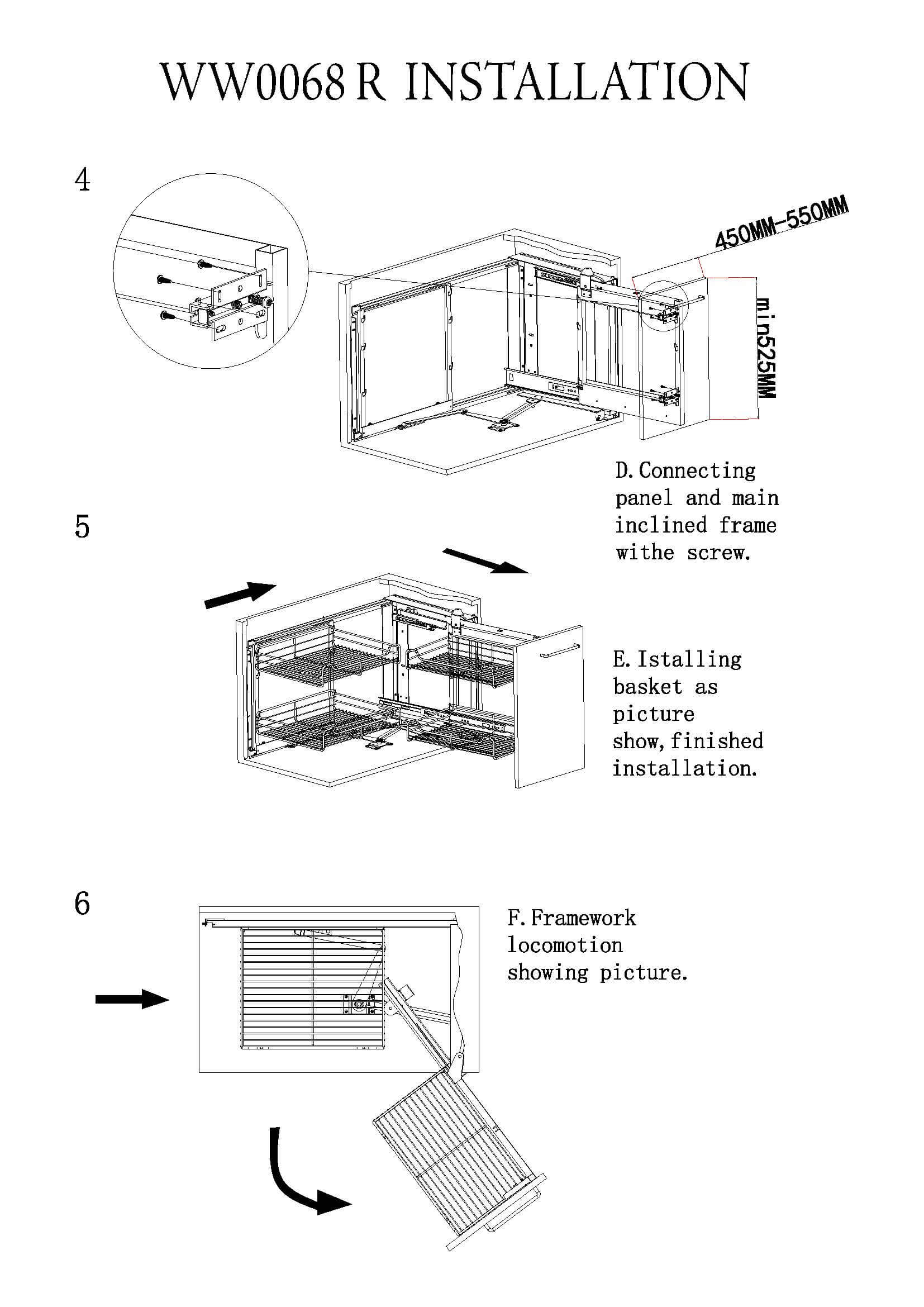 Newmatic Kitchen Hardware BK5090R Fixing Instructions