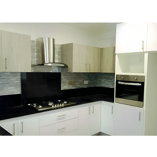 Modern Kitchen Design with Newmatic H77.7P-1 Hood, Built-in Hob, Inbuilt oven and Microwave
