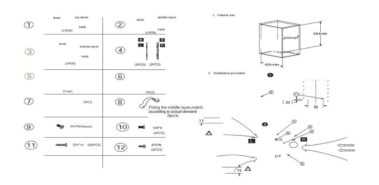 Kitchen Hardware BK3401 Fixing Instructions