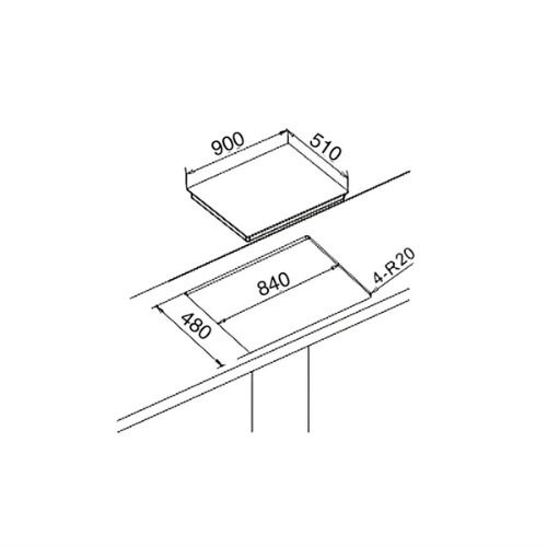 Newmatic Builtin PQ950STX Cooker Hob Dimensions