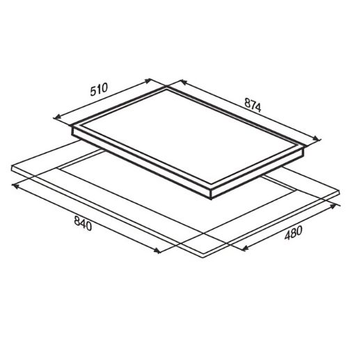 PM932FC-PRO Built-in Gas and Induction Cooker Hob Dimensions